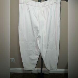 Zara White Faux Leather Pants